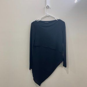 Black Stylish Asymmetrical Blouse From Zara